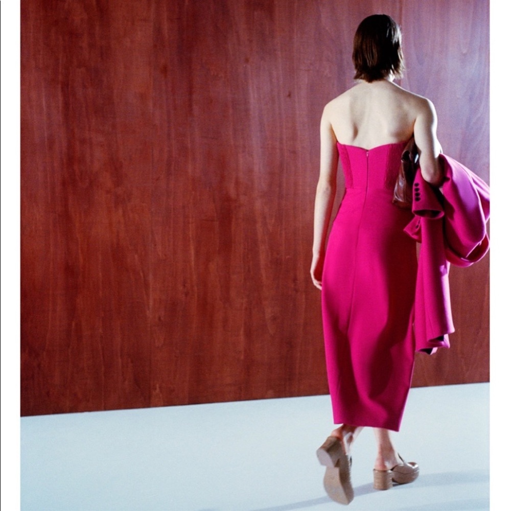 Zara hot pink Bustier corset midi dress - Picture 8 of 15